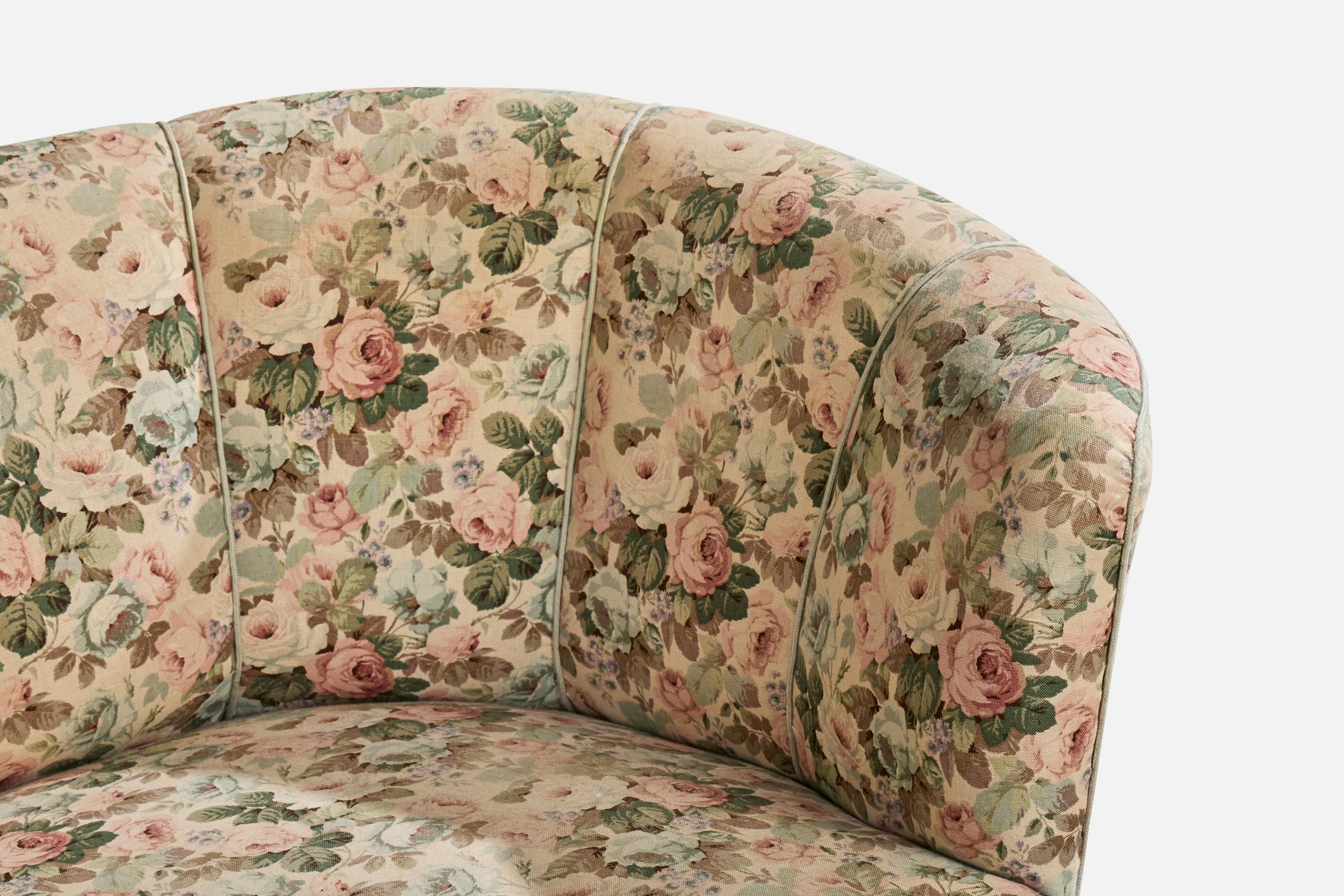 Danish Designer, Sofa, Wood, Fabric, Denmark, 1940s en vente 3