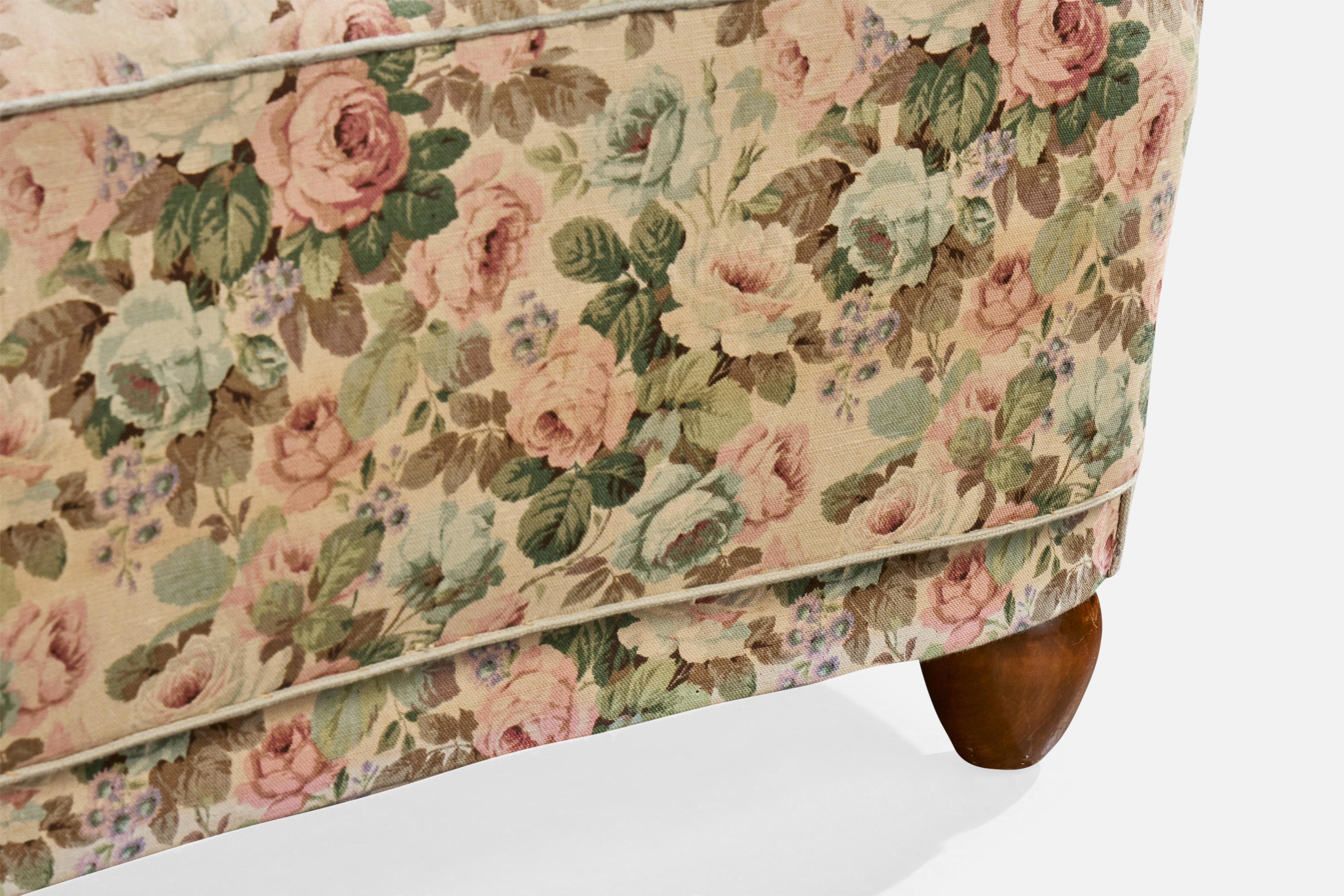 Danish Designer, Sofa, Wood, Fabric, Denmark, 1940s en vente 5