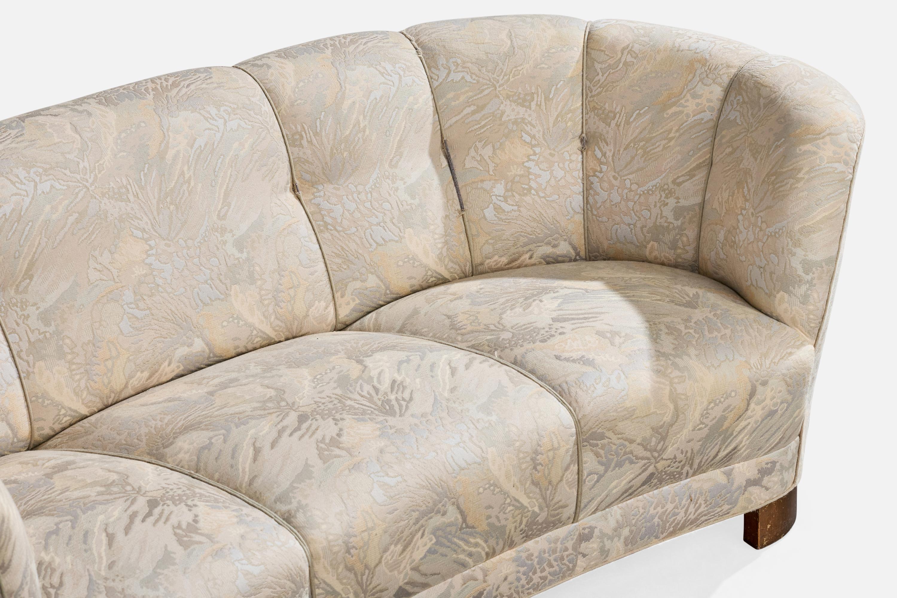 Danish Designer, Sofa, Wood, Fabric, Denmark, 1940s im Angebot 2