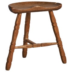 Dänischer Designer, Hocker, Eiche, Dänemark, 1950er Jahre
