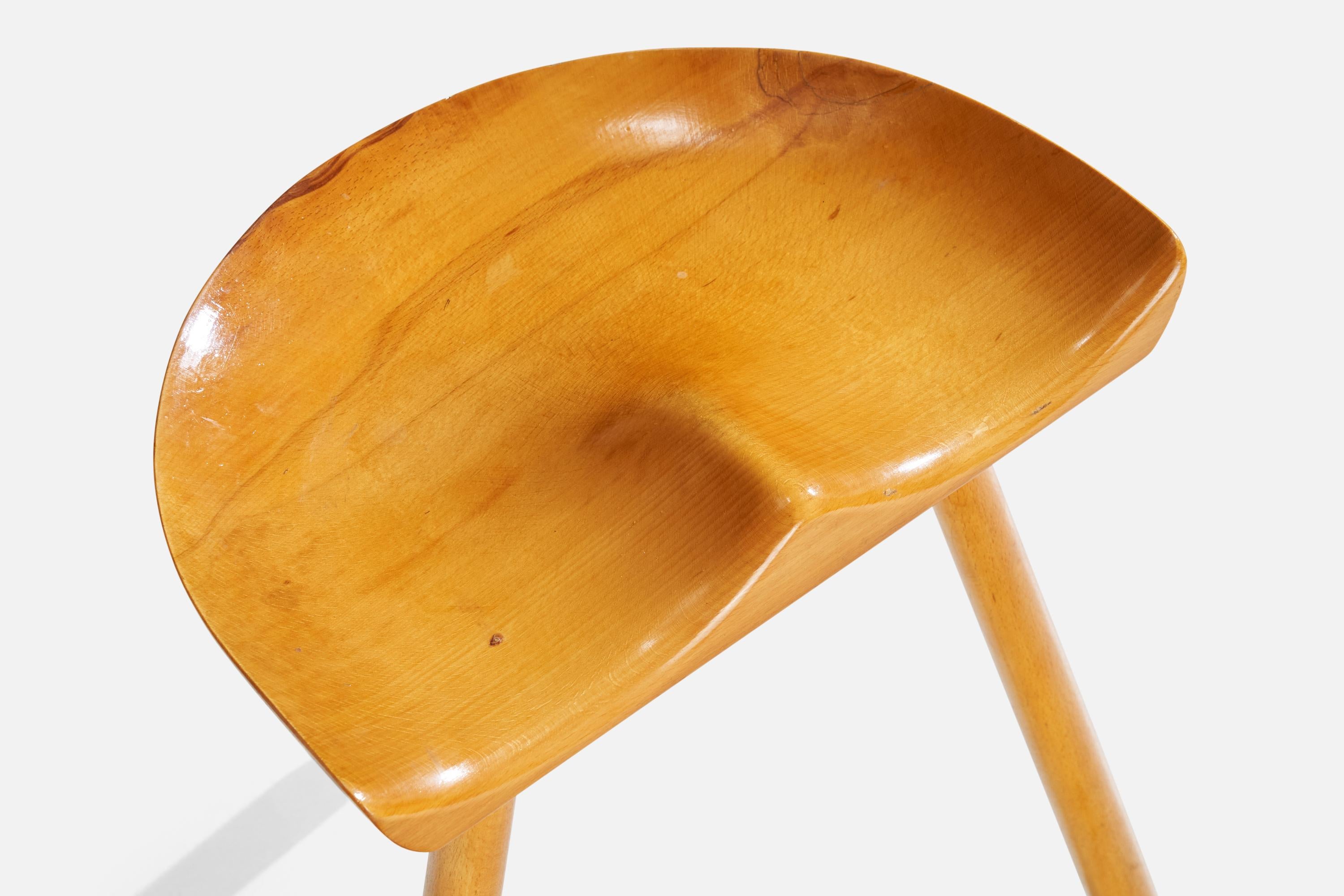 Hêtre Designer danois, tabourets, Beeche, Danemark, années 1950 en vente