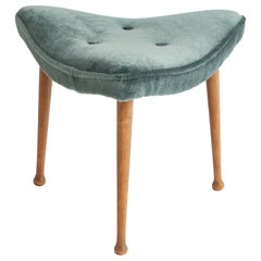 Danish Designer, Stools, Oak, Mohair, Denmark, 1950s