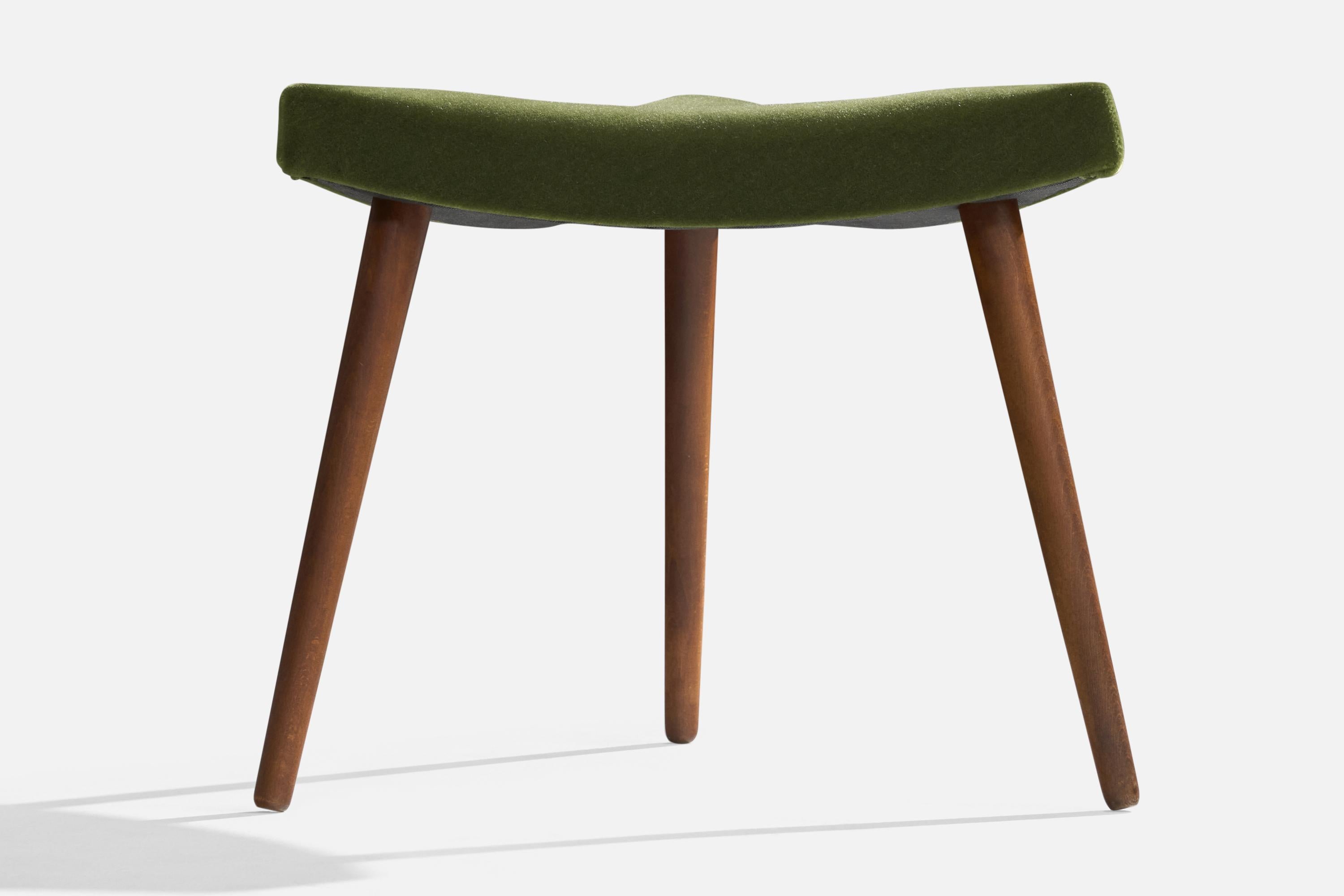 Milieu du XXe siècle Designer danois, tabourets, Wood, Mohair, Danemark, années 1950 en vente