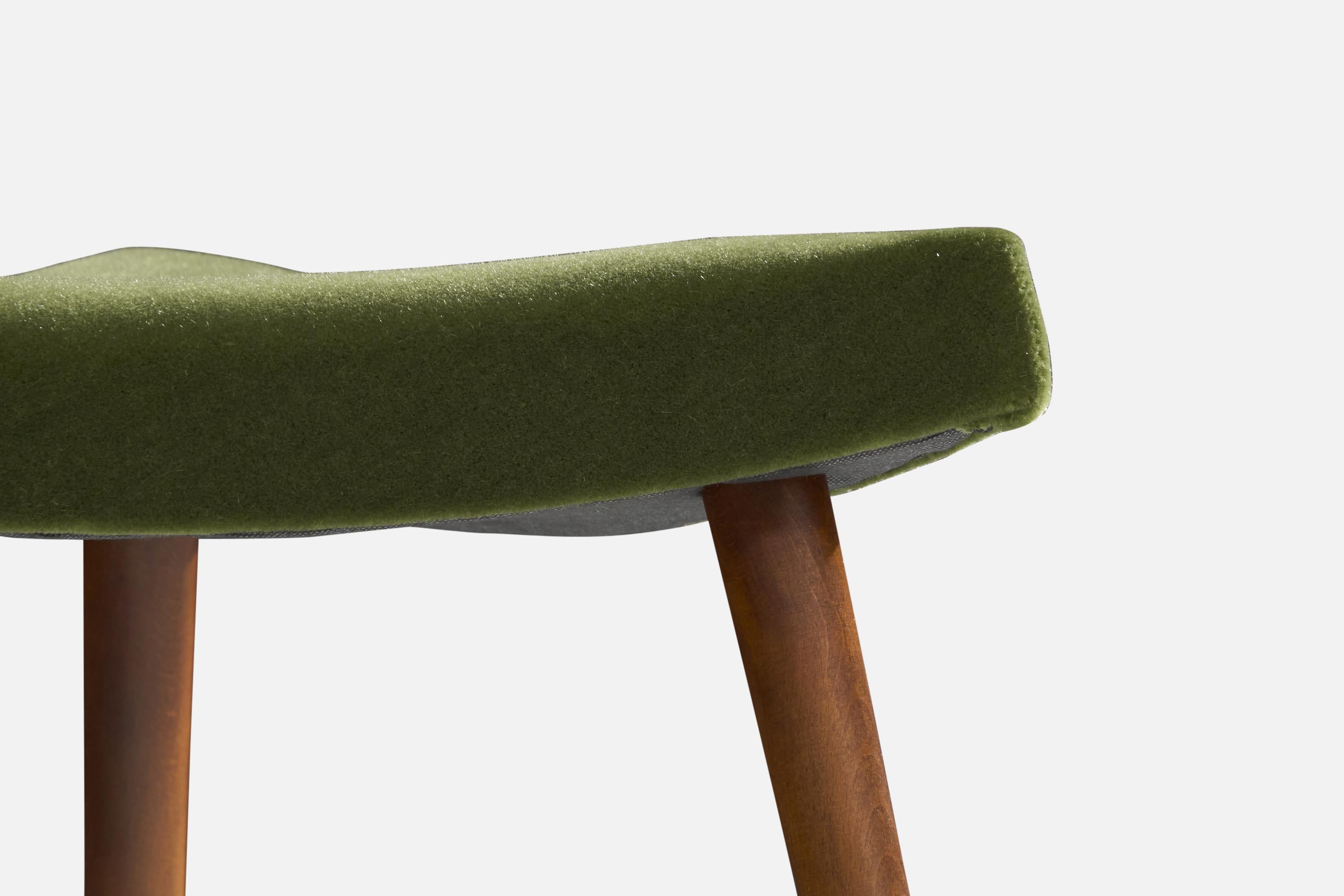Designer danois, tabourets, Wood, Mohair, Danemark, années 1950 en vente 1
