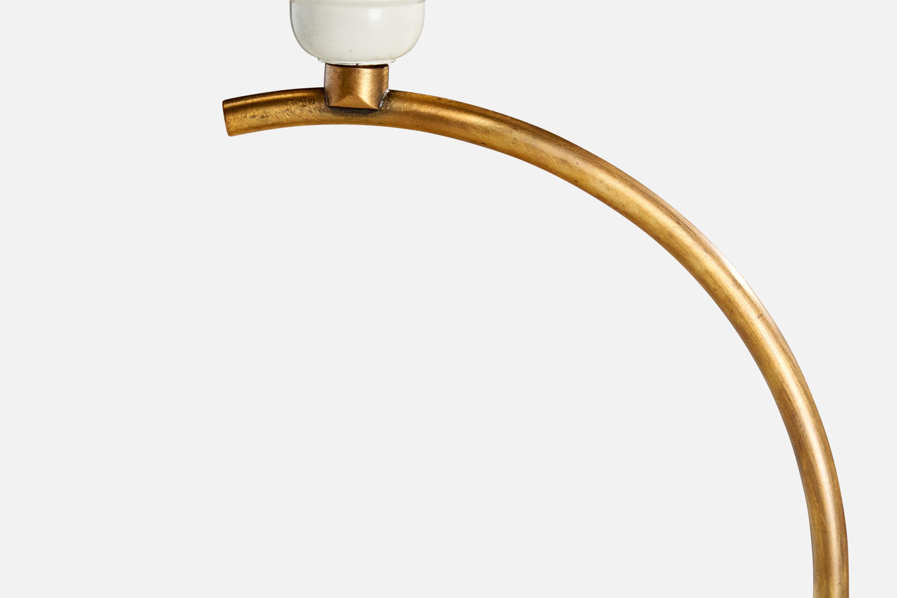 Danois Designer danois, lampe de table, laiton, Danemark, années 1940 en vente