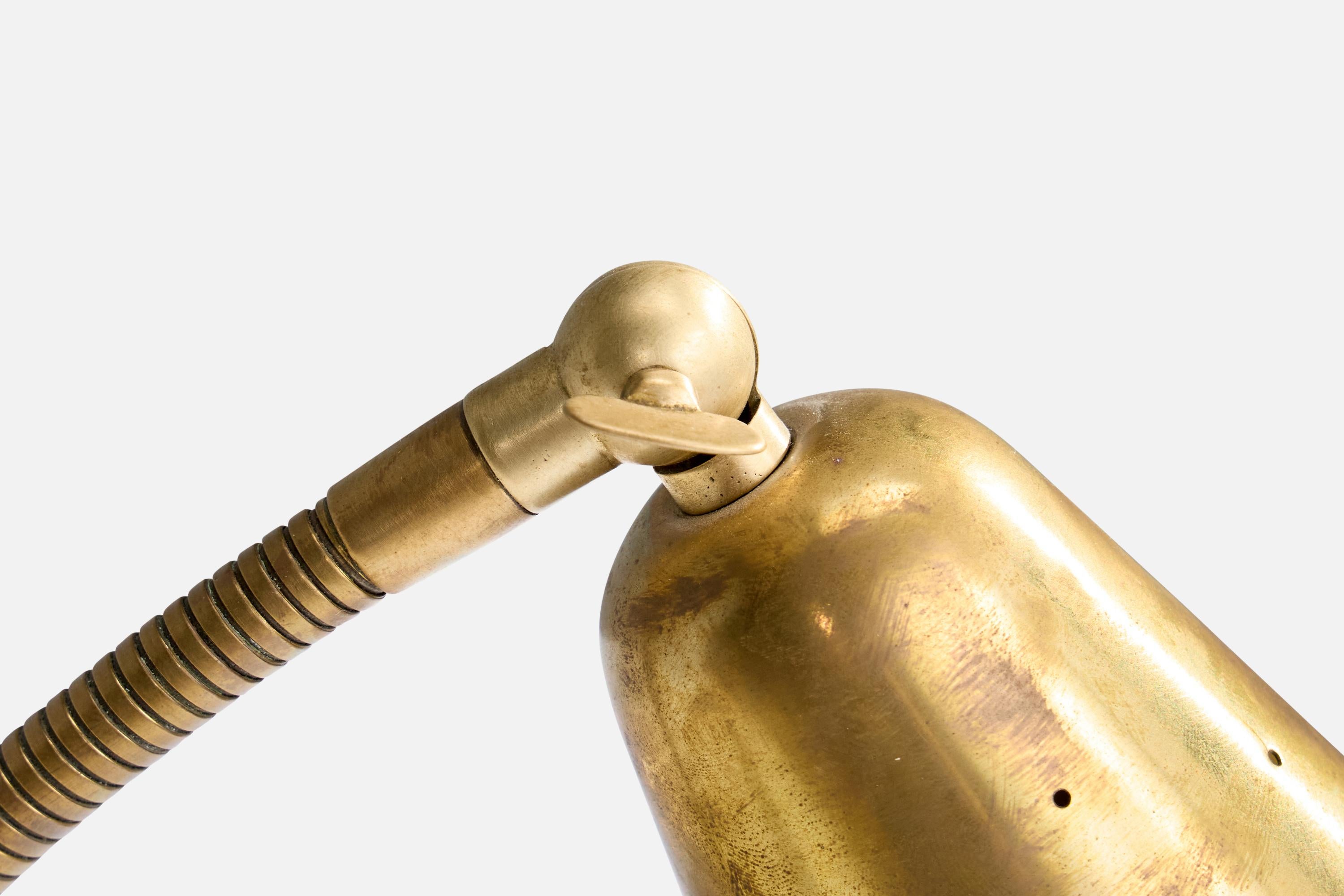 Danish Designer, Table Lamp, Brass, Denmark, 1940s For Sale 2