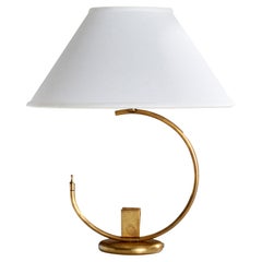 Danish Designer, Table Lamp, Brass, Denmark, 1940s