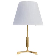 Danish Designer, Table Lamp, Brass, Denmark, 1950s