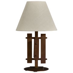 Designer danois, lampe de bureau, laiton, Danemark, années 1960