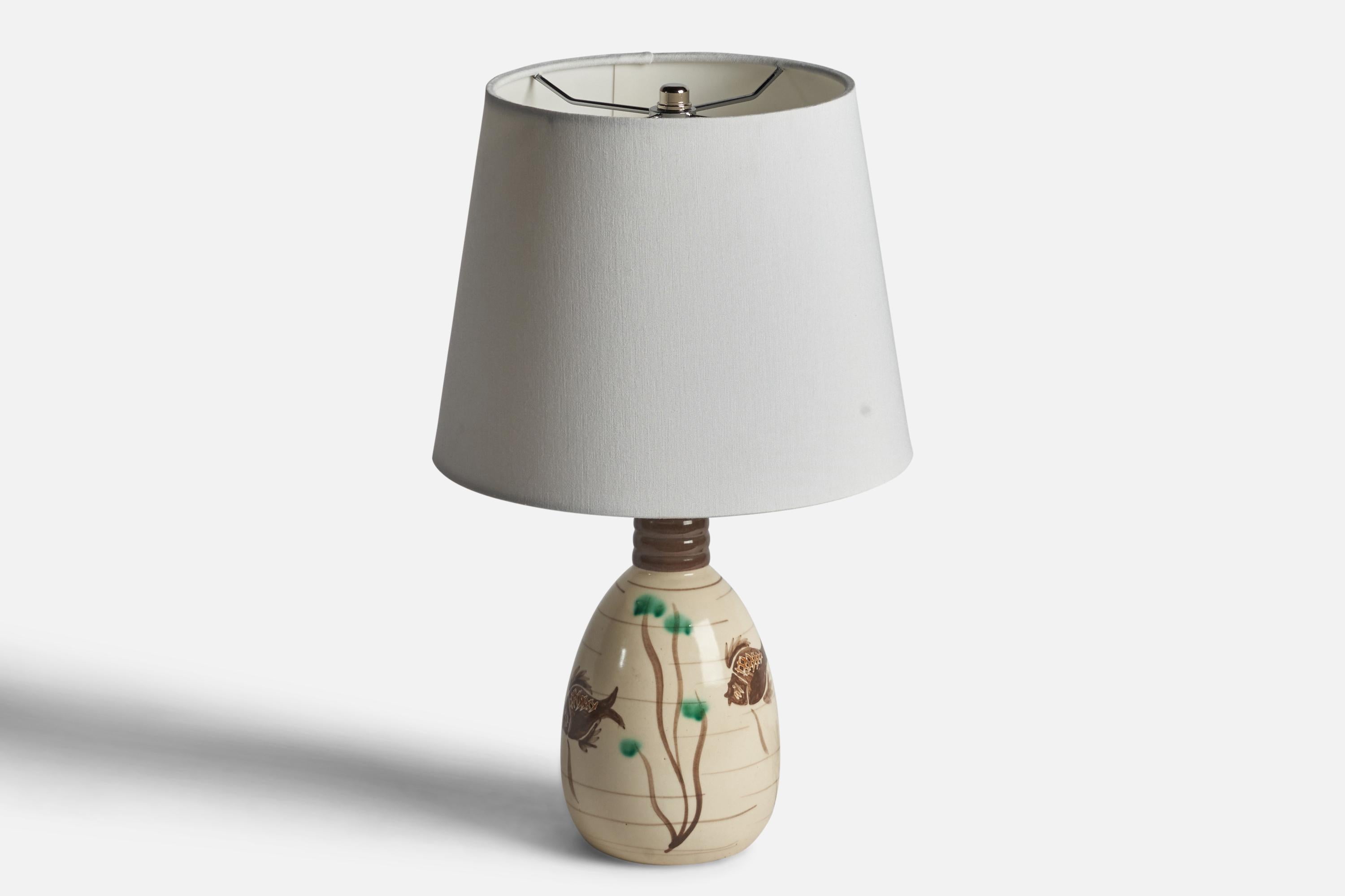 Danish Designer, Table Lamp, Ceramic, Denmark, 1940s In Good Condition For Sale In High Point, NC