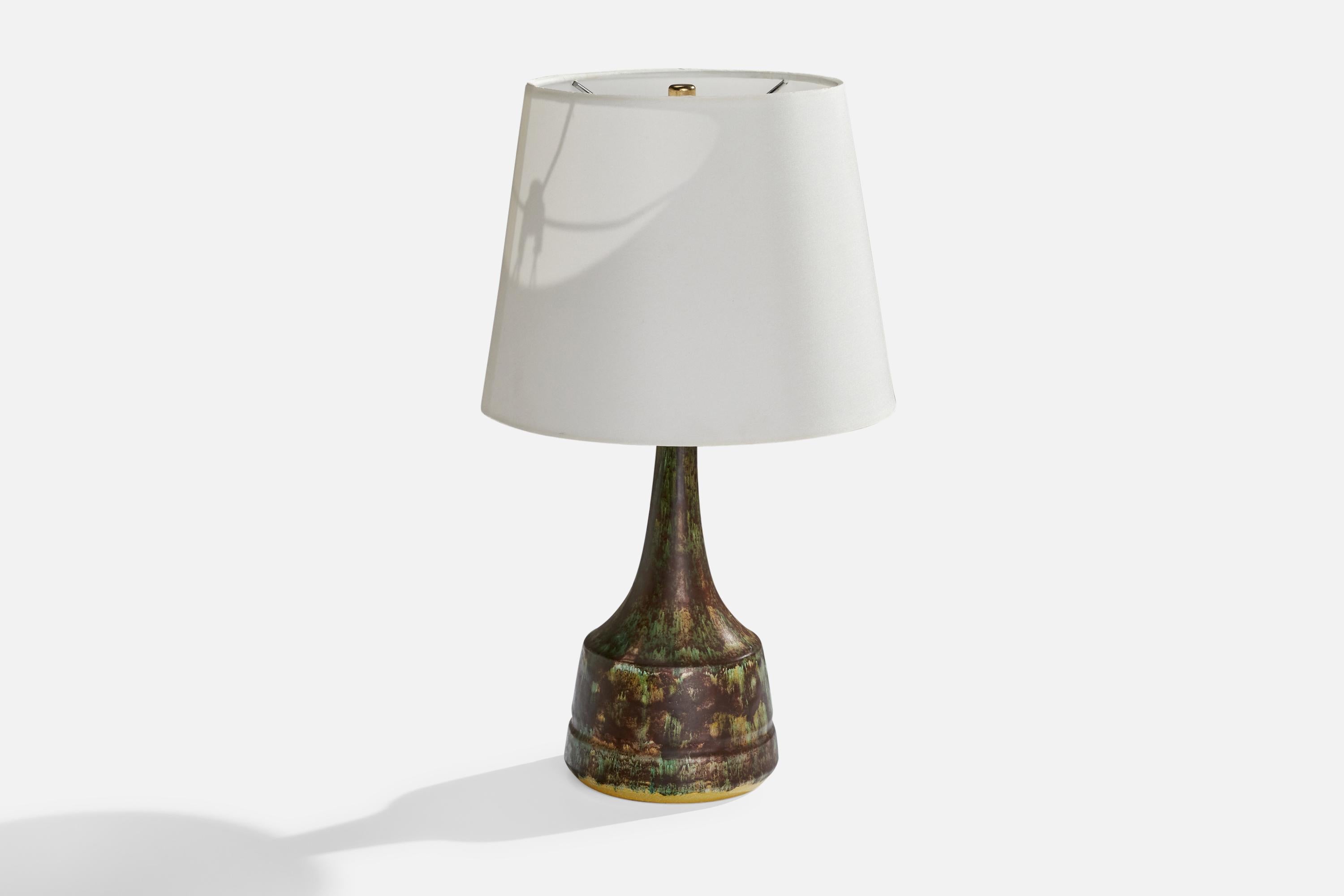 Scandinavian Modern Danish Designer, Table Lamp, Ceramic, Denmark, 1960s For Sale