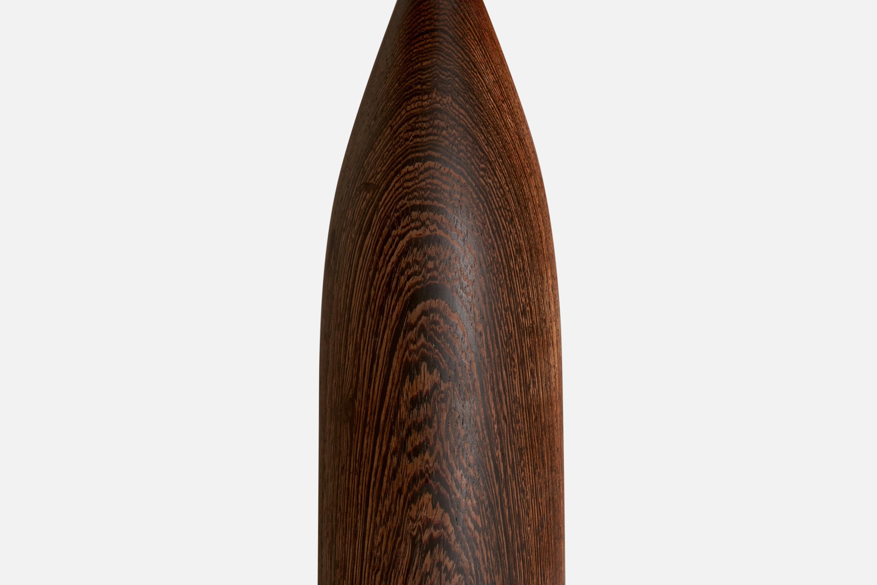 Mid-20th Century Danish Designer, Table Lamp, Fabric, Wenge, Denmark, 1950s For Sale