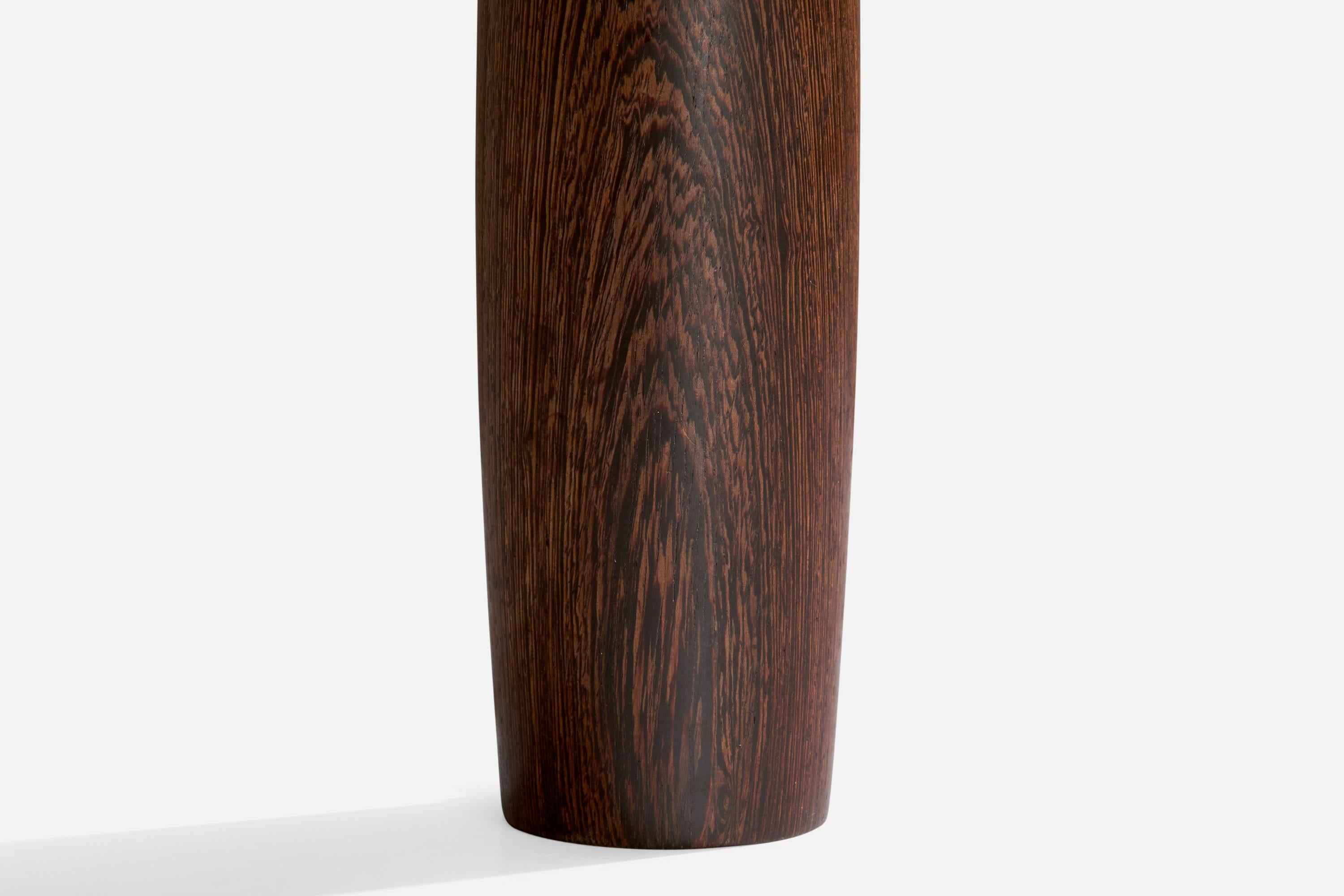 Danish Designer, Table Lamp, Fabric, Wenge, Denmark, 1950s For Sale 1
