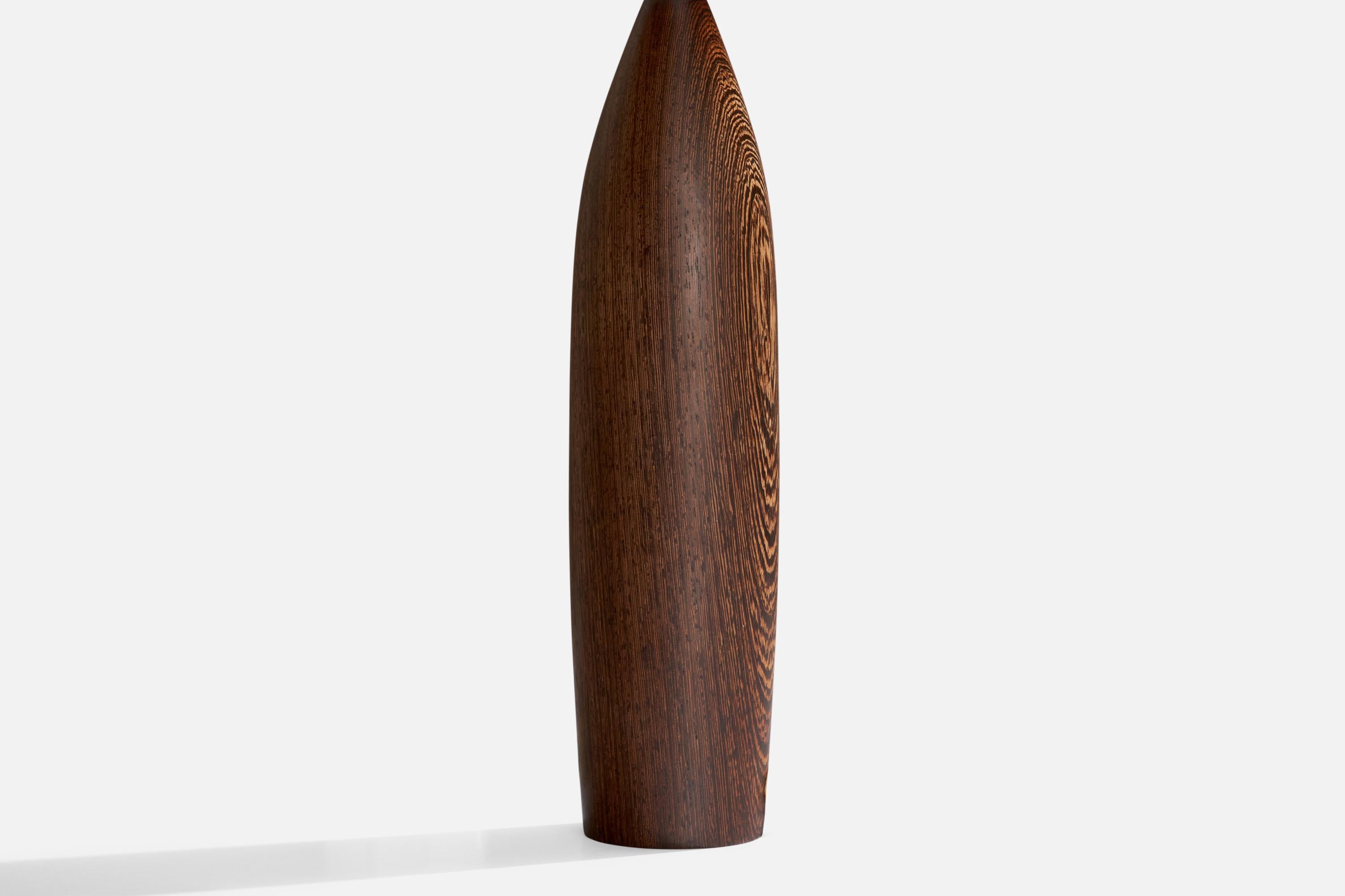 Danish Designer, Table Lamp, Fabric, Wenge, Denmark, 1950s For Sale 2