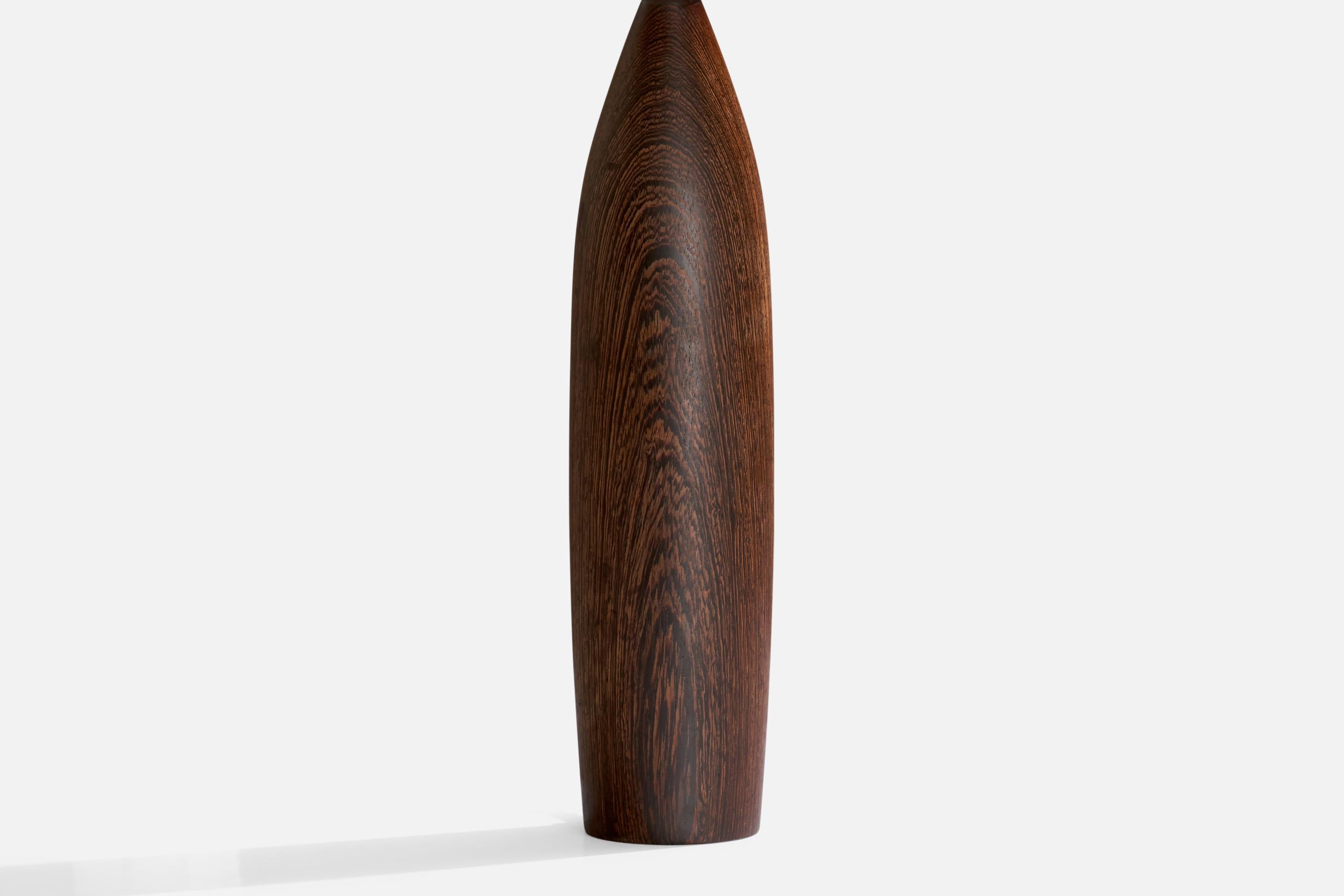Danish Designer, Table Lamp, Fabric, Wenge, Denmark, 1950s For Sale 3