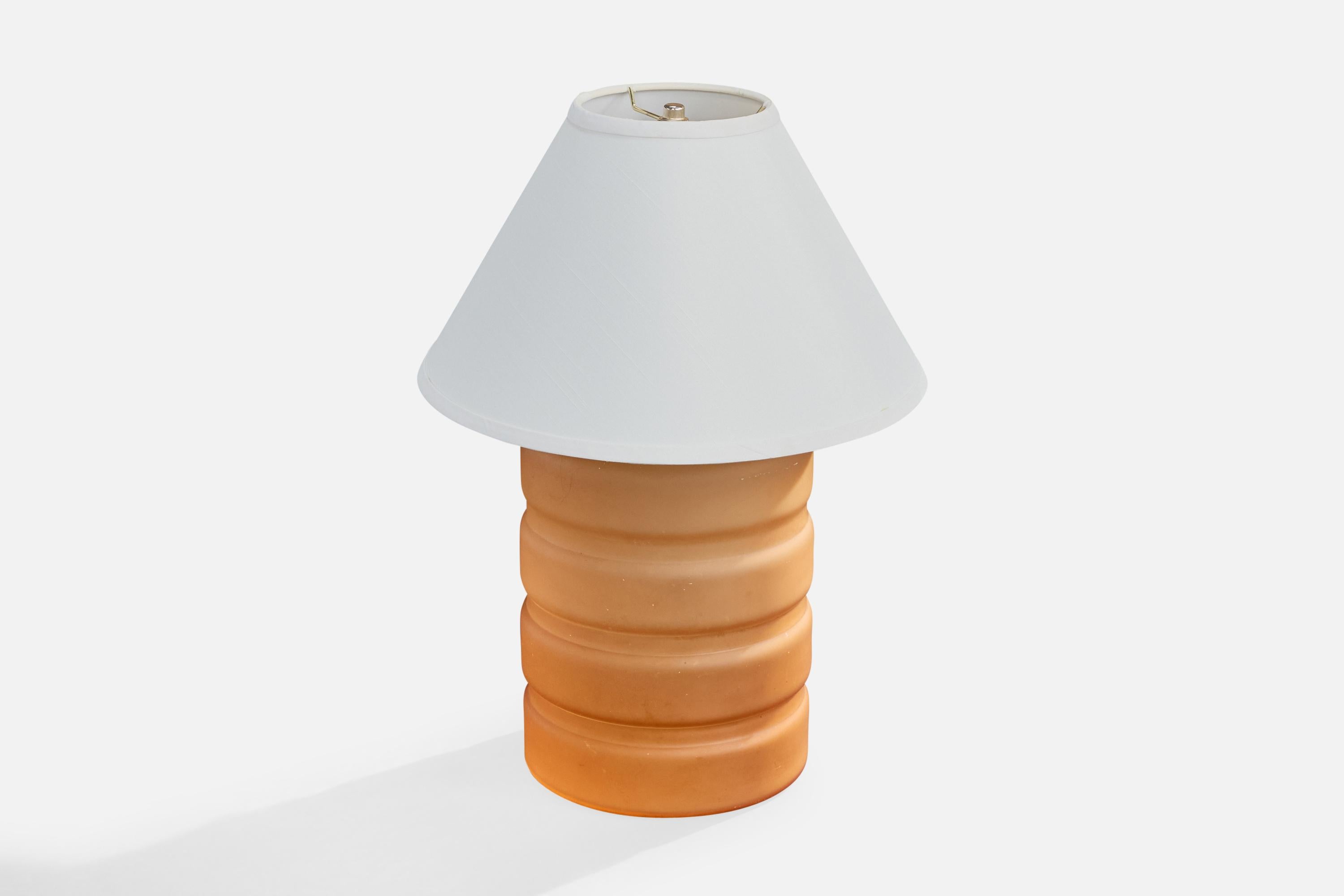 Mid-Century Modern Danish Designer, Table Lamp, Glass, Brass, Denmark, 1930s For Sale