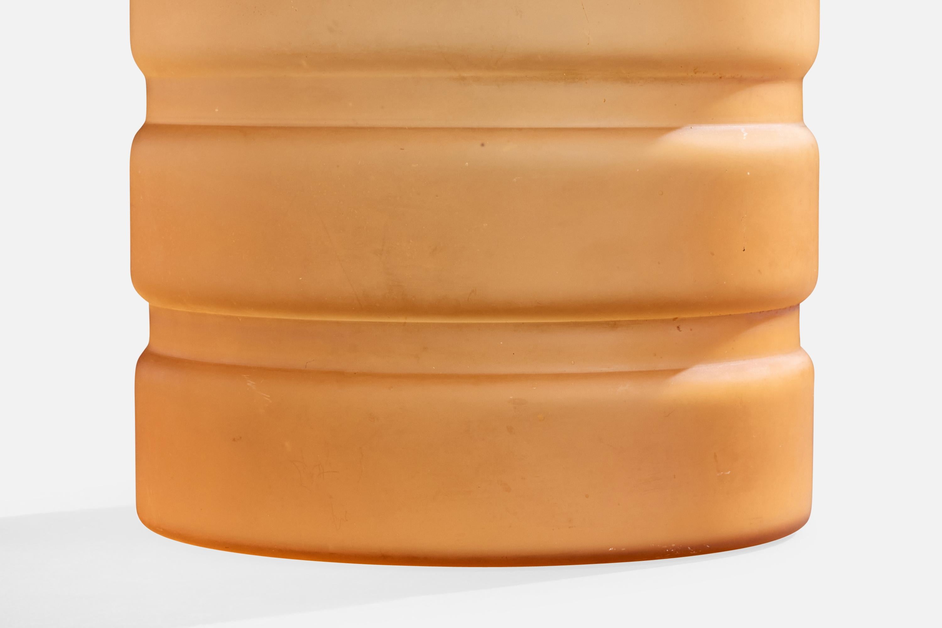 Danish Designer, Table Lamp, Glass, Brass, Denmark, 1930s For Sale 2