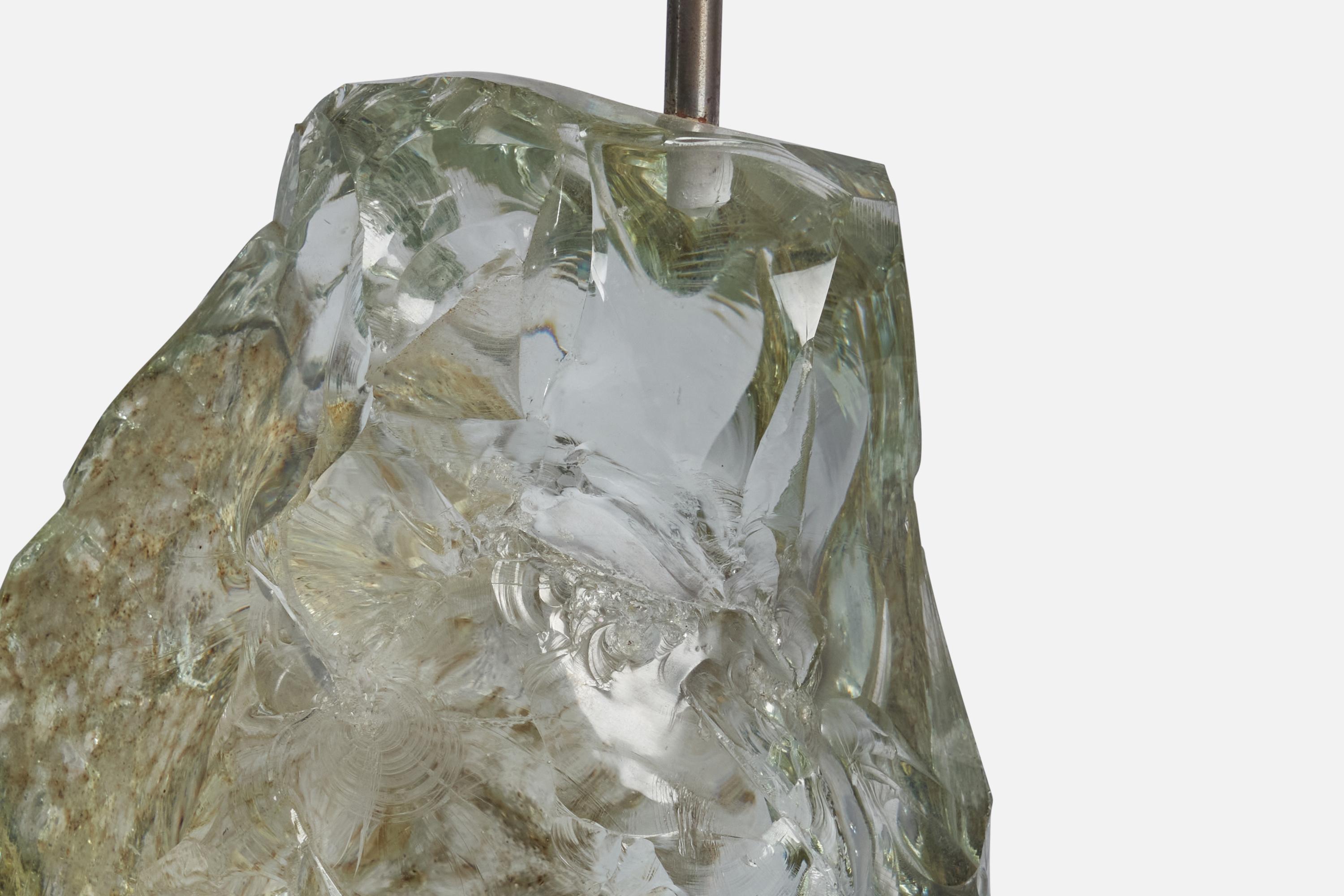 Designer danois, lampe de table, verre, métal, Danemark, années 1960 Bon état - En vente à High Point, NC