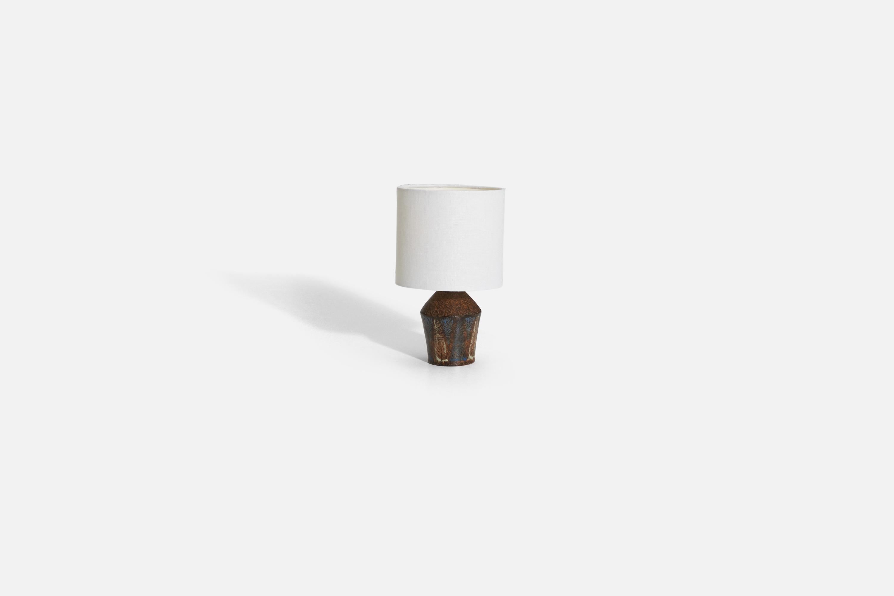 Danish Kai Klinge, Table Lamp, Glazed Stoneware, Denmark, 1960s