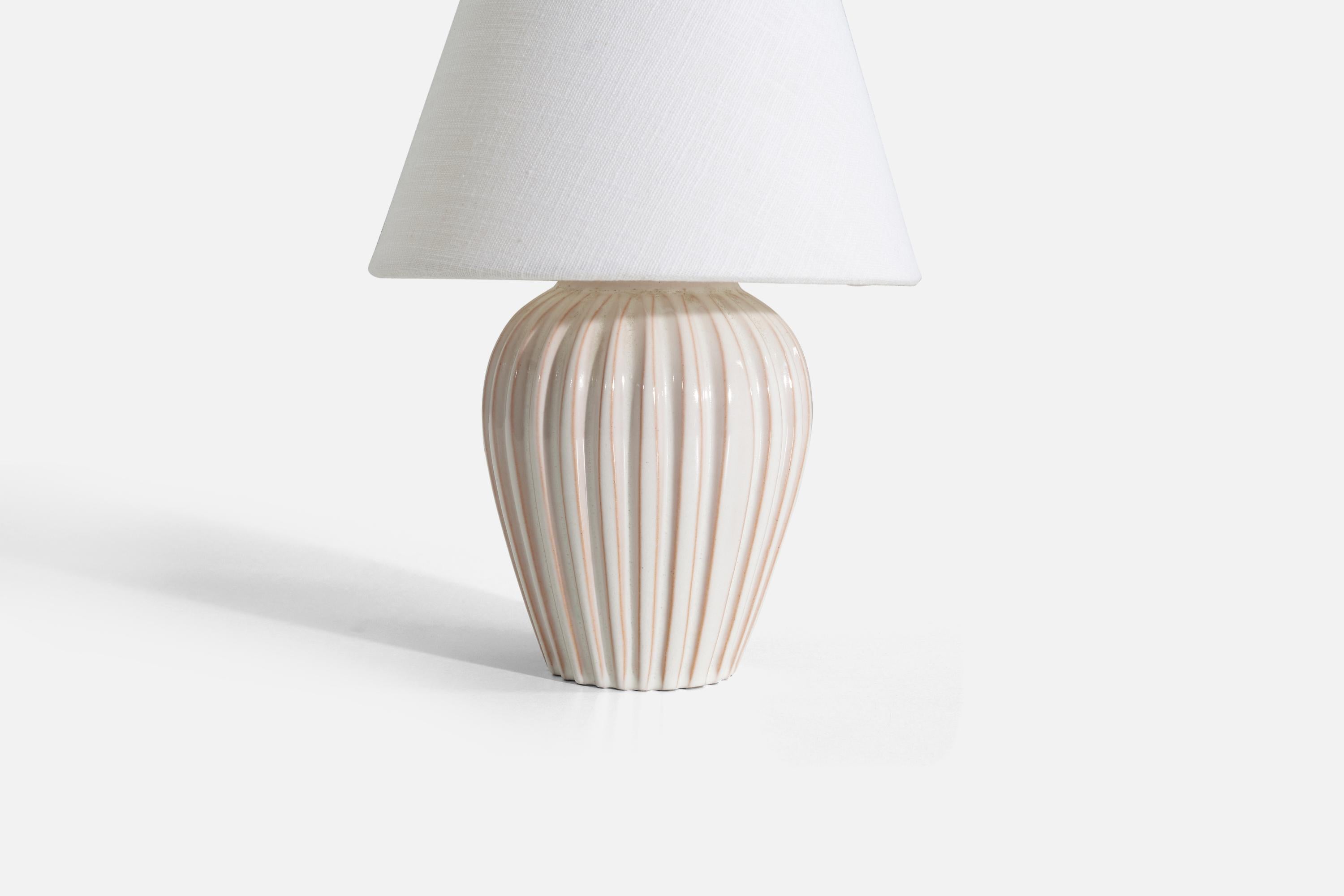 Danish Designer, Table Lamp, Glazed Stoneware, Denmark, 1960s For Sale 1