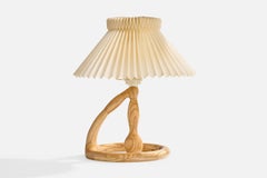 Danish Designer, Table Lamp, Pine, Paper, Denmark, 1960s