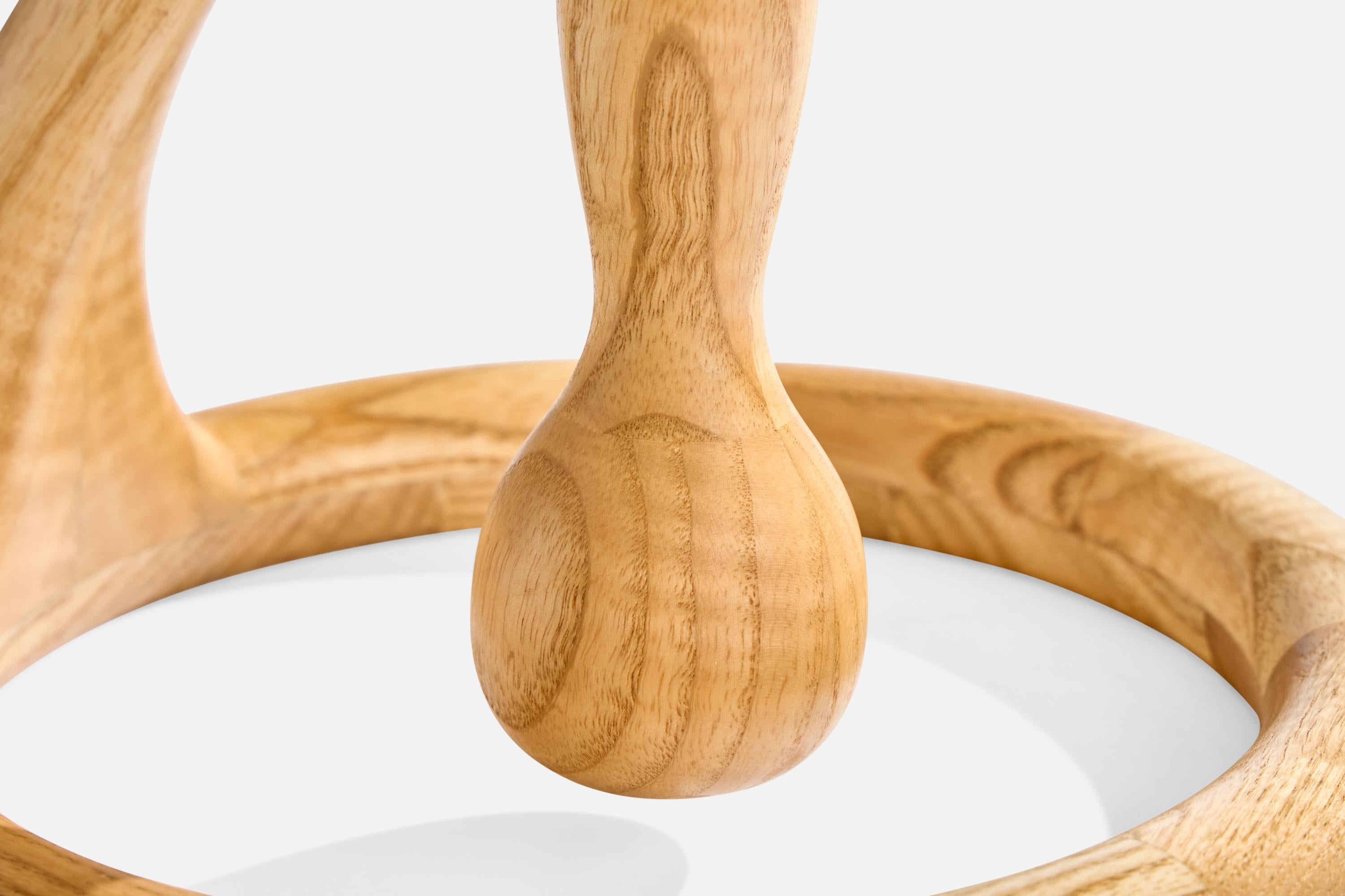 Danish Designer, Table Lamp, Pine, Paper, Denmark, 1960s For Sale 2