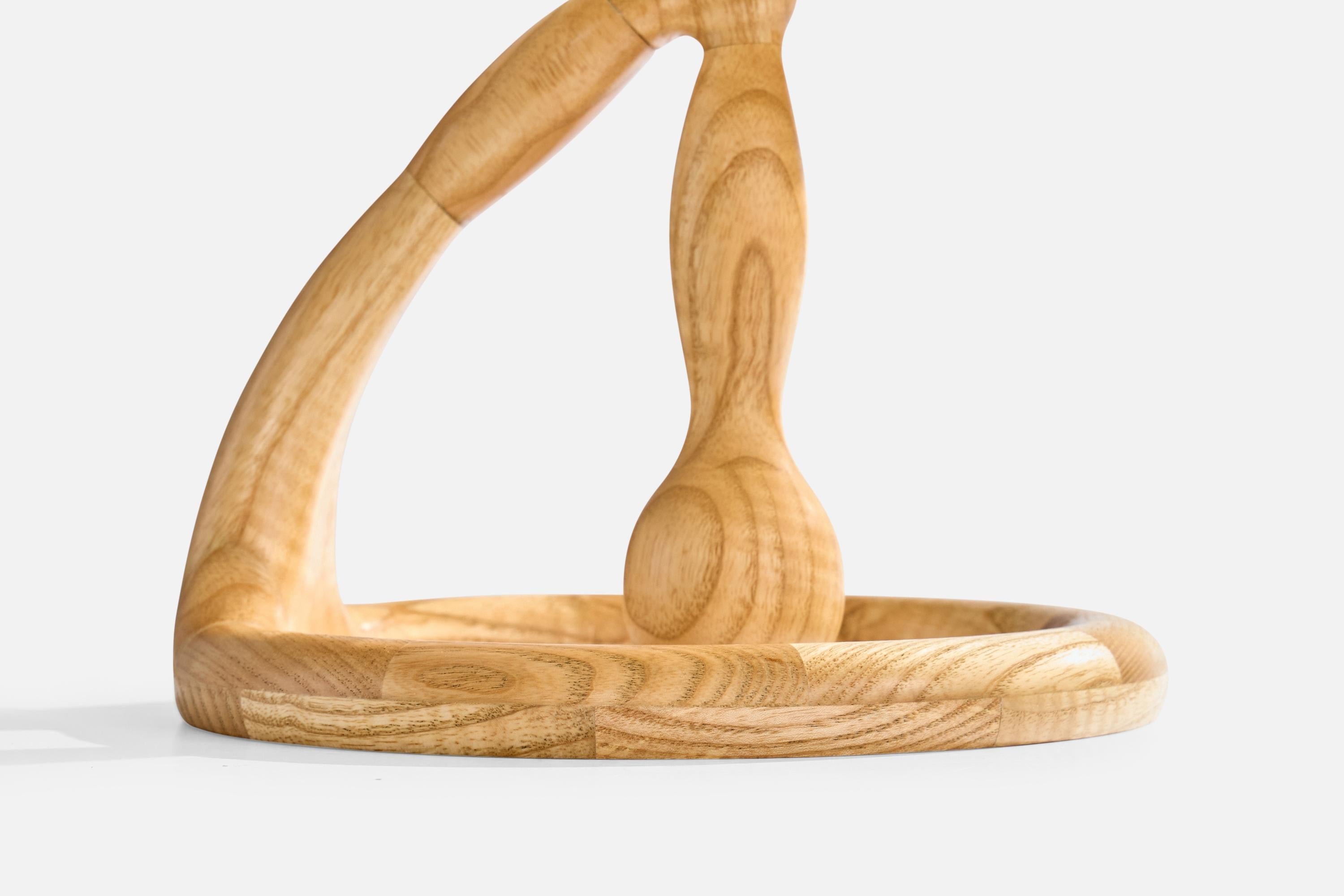 Danish Designer, Table Lamp, Pine, Paper, Denmark, 1960s For Sale 3