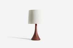 Danish Designer, Table Lamp, Solid Teak, Denmark, 1950s