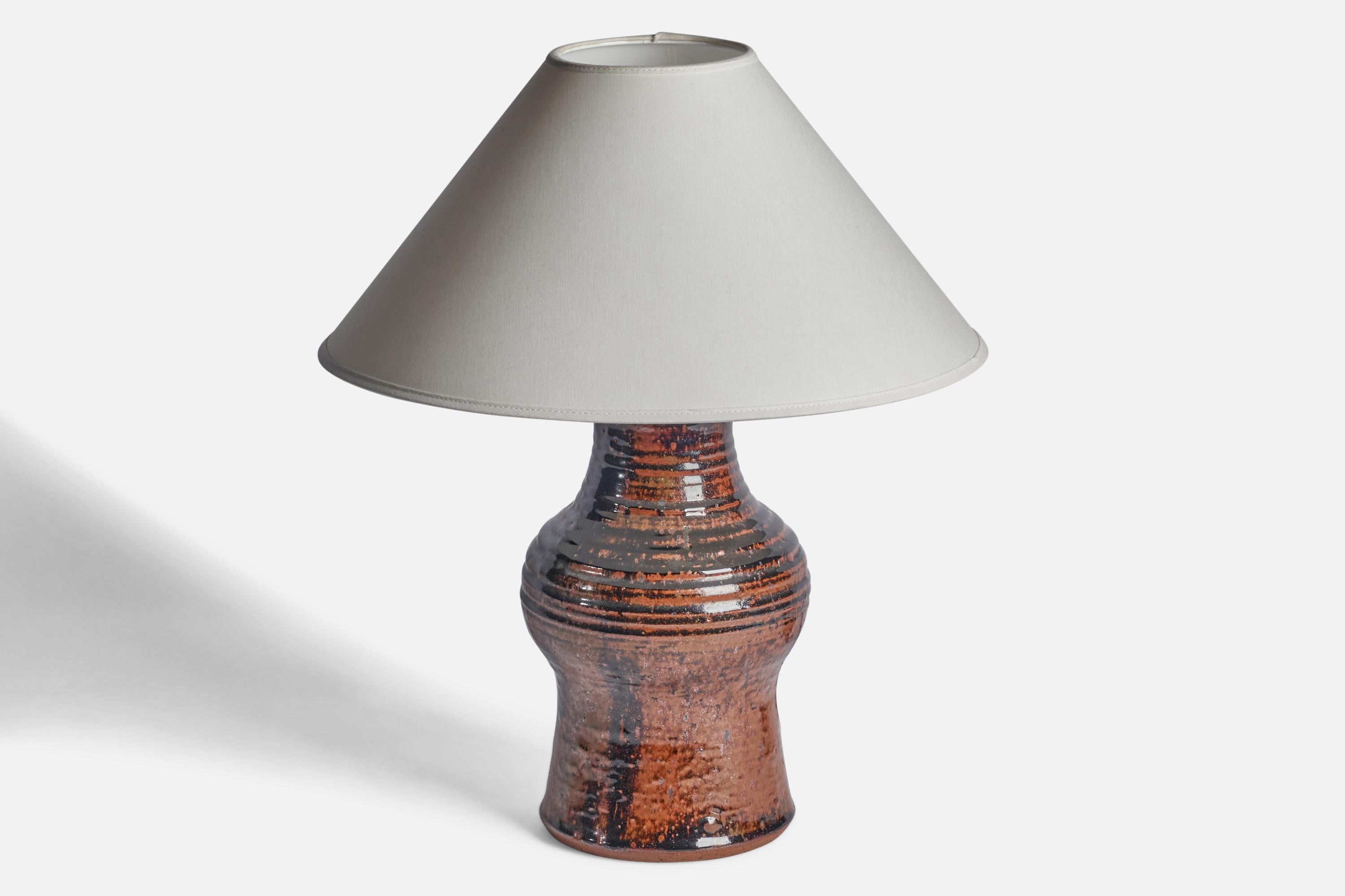 Mid-Century Modern Danish Designer, Table Lamp, Stoneware, Denmark, 1950s For Sale