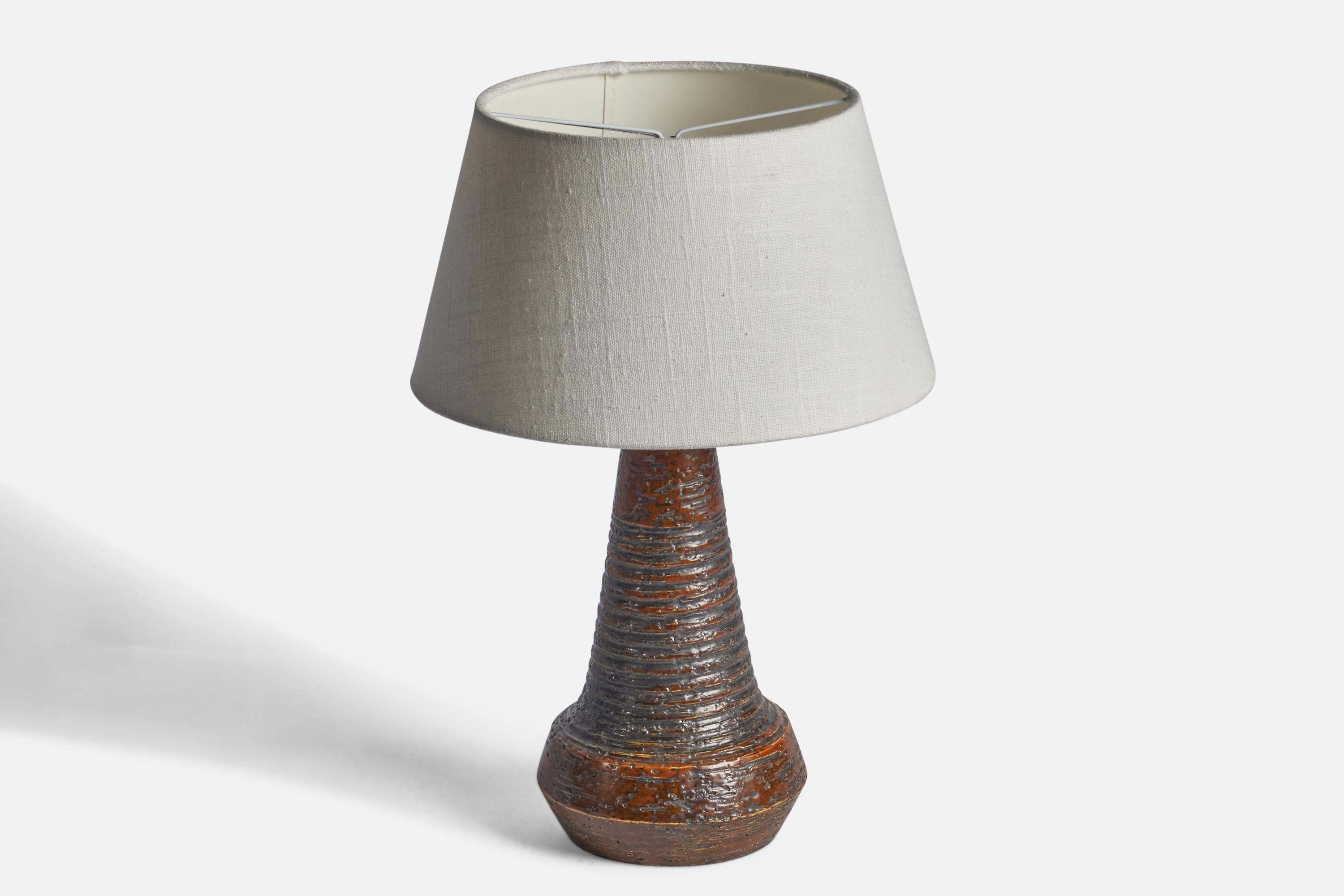 Mid-Century Modern Danish Designer, Table Lamp, Stoneware, Denmark, 1960s For Sale