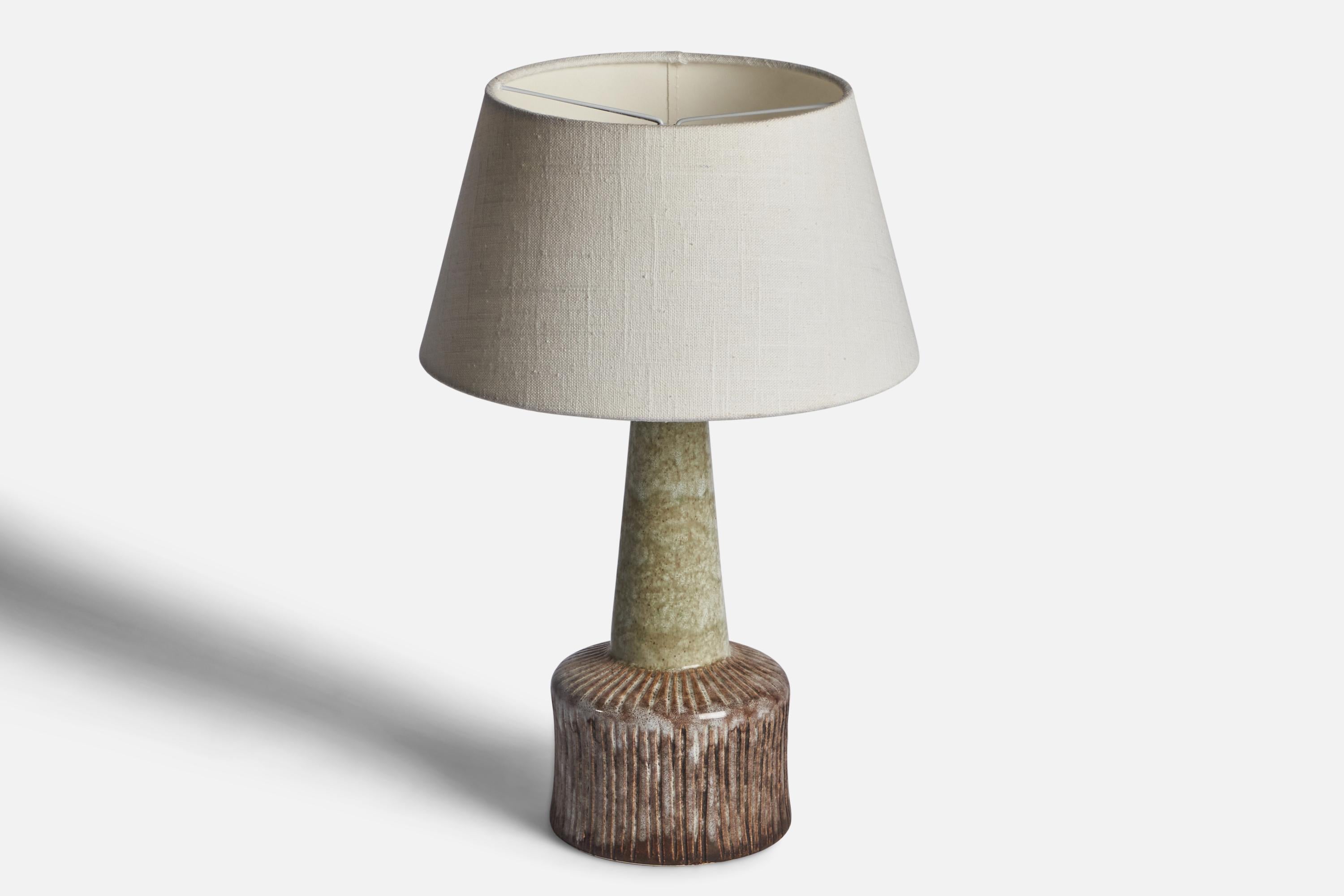 Mid-Century Modern Danish Designer, Table Lamp, Stoneware, Denmark, 1960s For Sale
