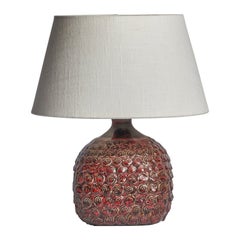 Designer danois, lampe de table, grès, Danemark, années 1960