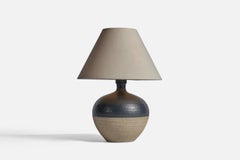 Danish Designer, Table Lamp, Stoneware, Fabric Denmark, 1960s