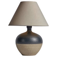 Diseñador danés, Lámpara de mesa, Gres, Tejido Dinamarca, Años 60