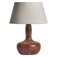 Lampe de table de designer danois, noyer, Danemark, années 1950