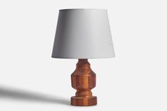 Danish Designer, Table Lamp, Wood, Denmark, 1950s
