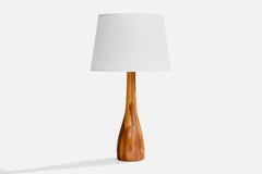 Diseñador danés, Lámpara de mesa, Madera, Dinamarca, Años 50