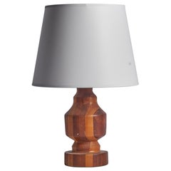 Danish Designer, Table Lamp, Wood, Denmark, 1950s