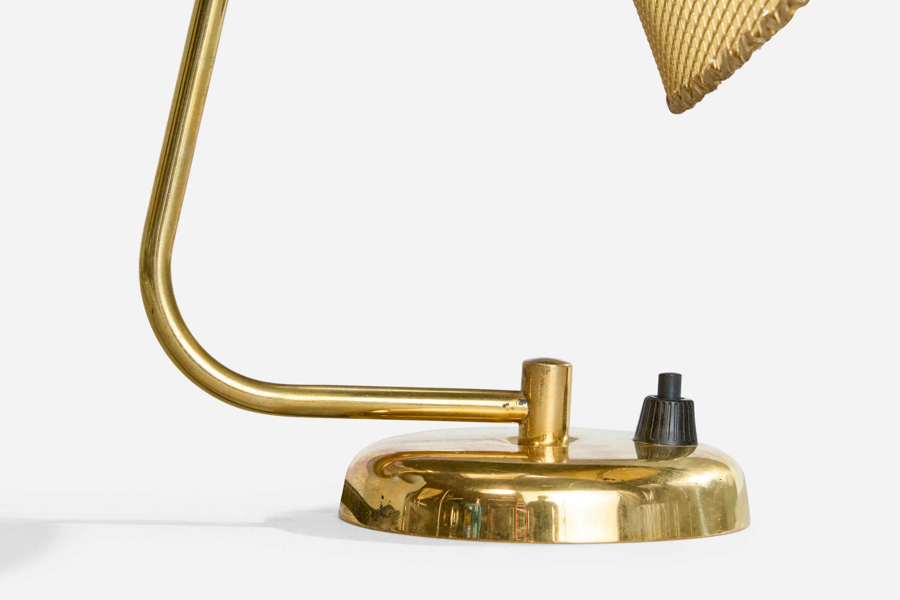 Designer danois, lampes de table, laiton, parchemin, Danemark, années 1950 en vente 2