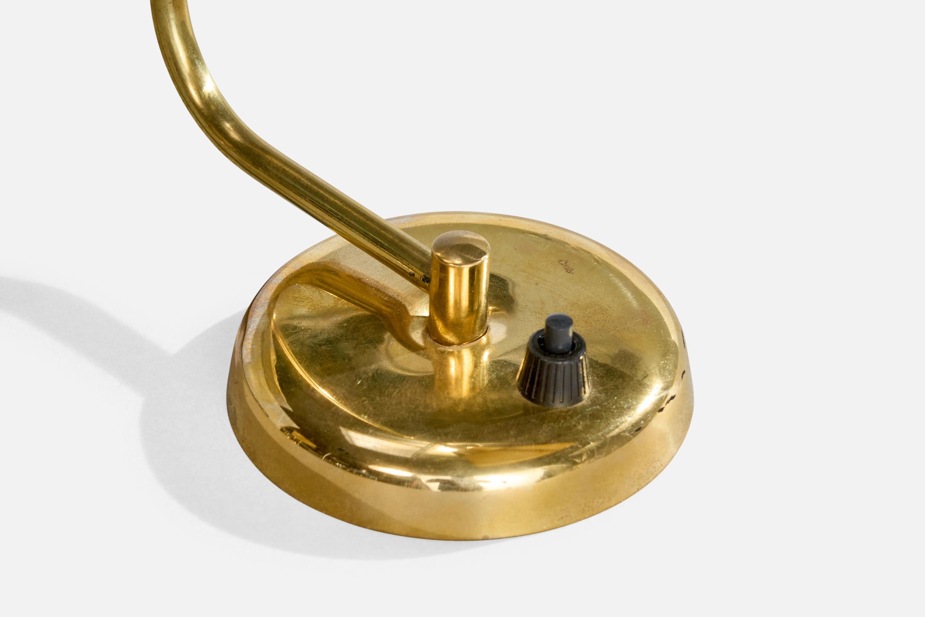 Designer danois, lampes de table, laiton, parchemin, Danemark, années 1950 en vente 3