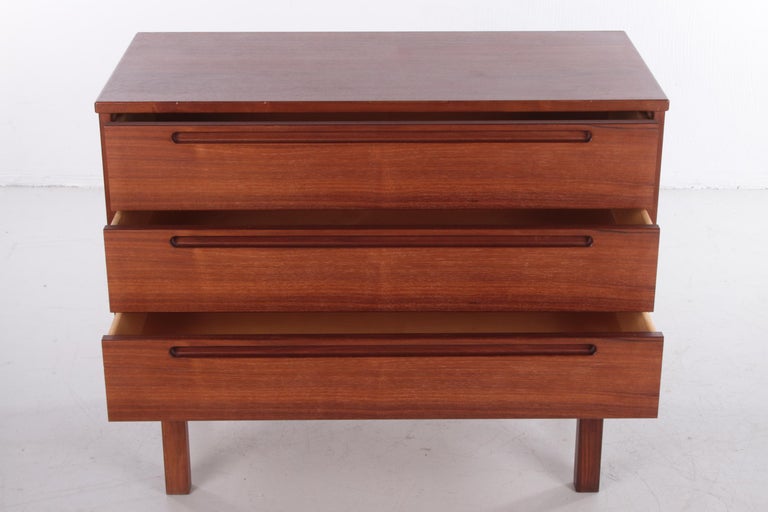 Mid-Century Modern Danish Designer Teak Wooden 3 Drawer Cabinet by Nils Jonsson, 1960s