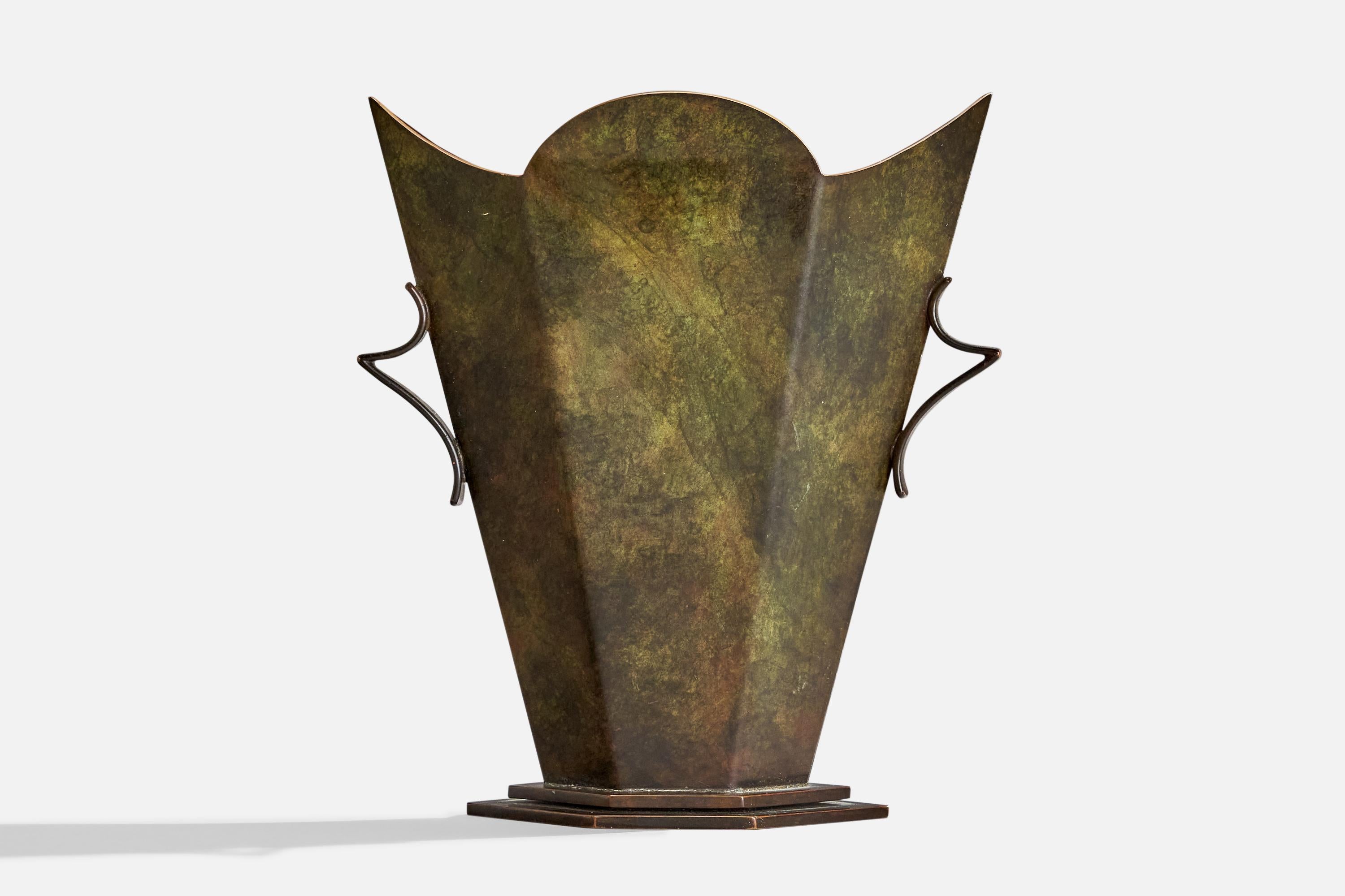 Scandinavian Modern Danish Designer, Vase, Bronze, Denmark, 1930s For Sale