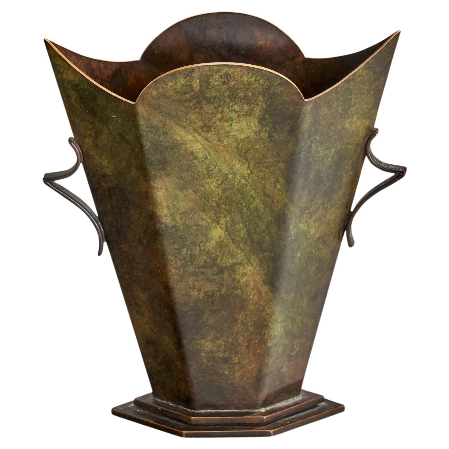 Danish Designer, Vase, Bronze, Denmark, 1930s For Sale