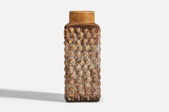 Dänische Designerin, Vase, braun glasiertes Steingut, Dänemark, 1960er Jahre
