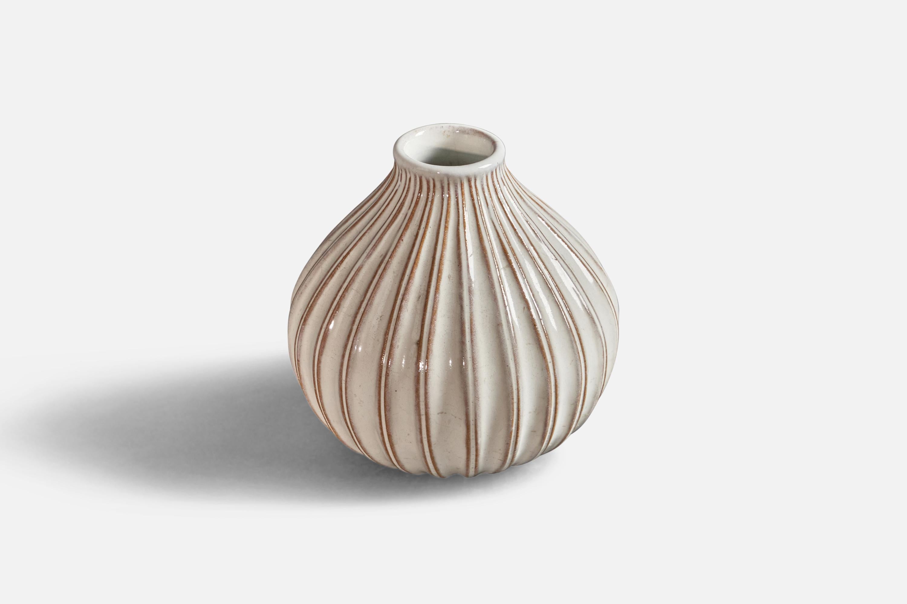 Mid-20th Century Danish Designer, Vase, Earthenware, Denmark, 1940s For Sale