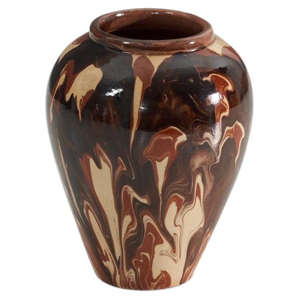 Danish Designer, Vase, Glazed Earthenware, Denmark, 1930s For Sale