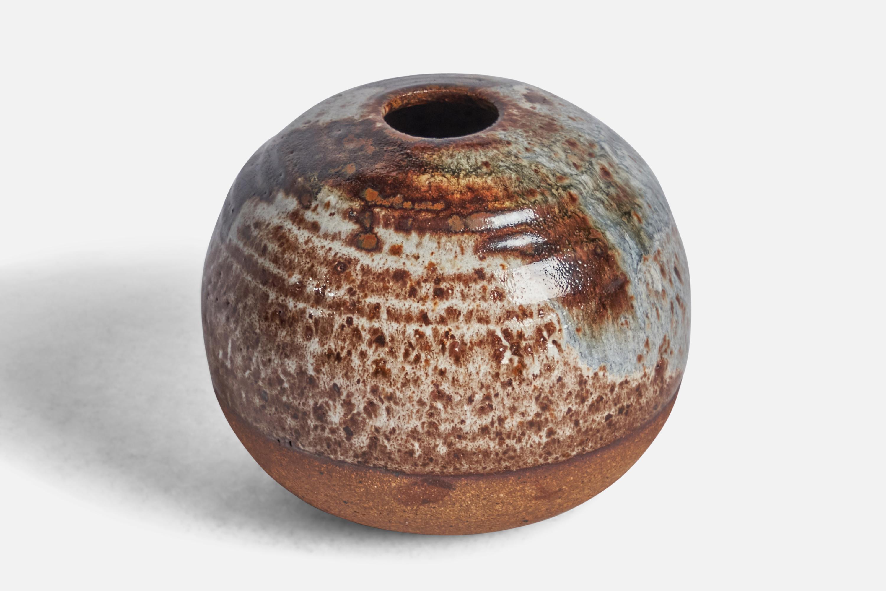Mid-Century Modern Danish Designer, Vase, Stoneware, Denmark, 1960s For Sale