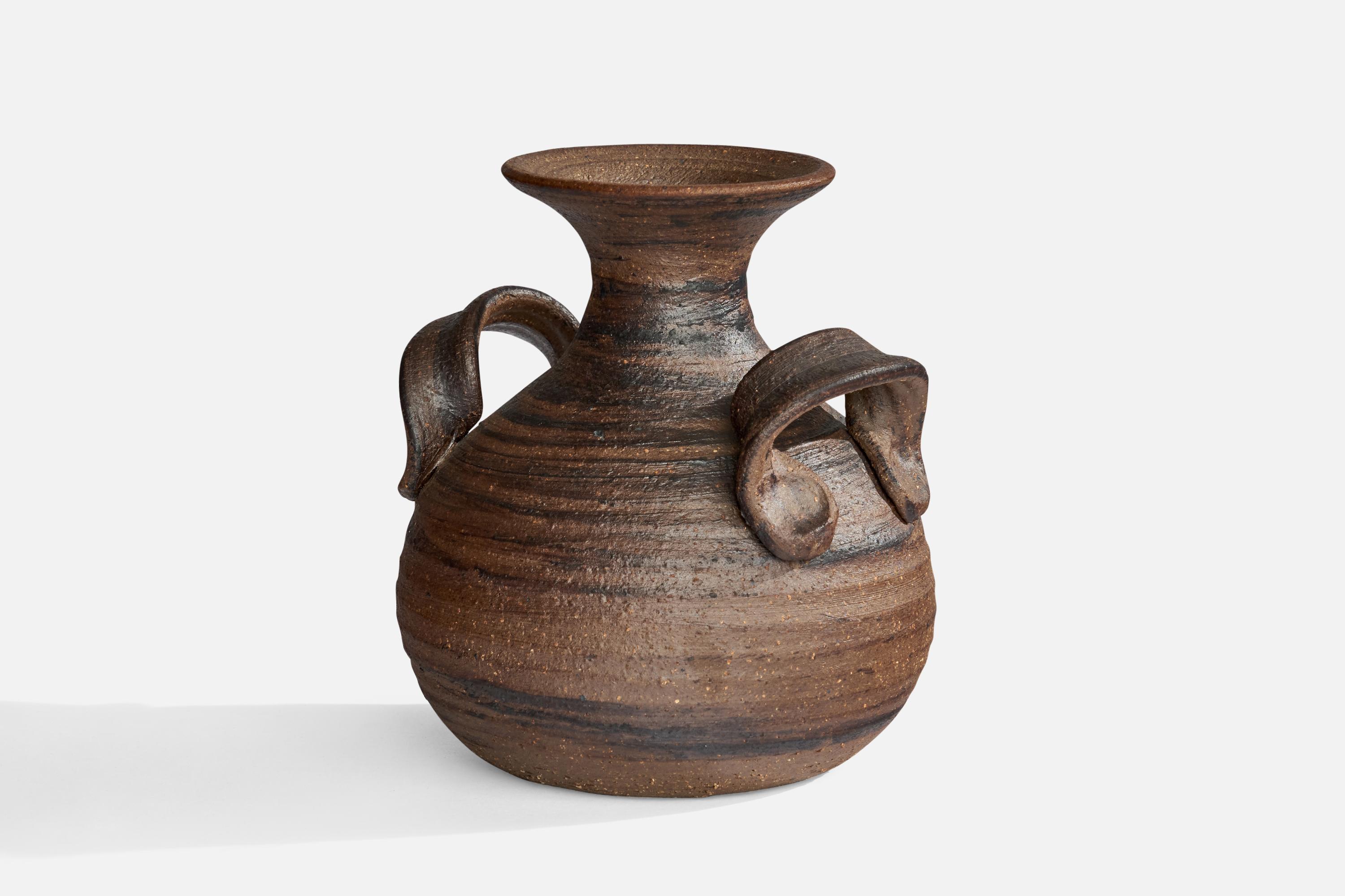 Danish Designer, Vase, Stoneware, Denmark, 1960s In Good Condition In High Point, NC