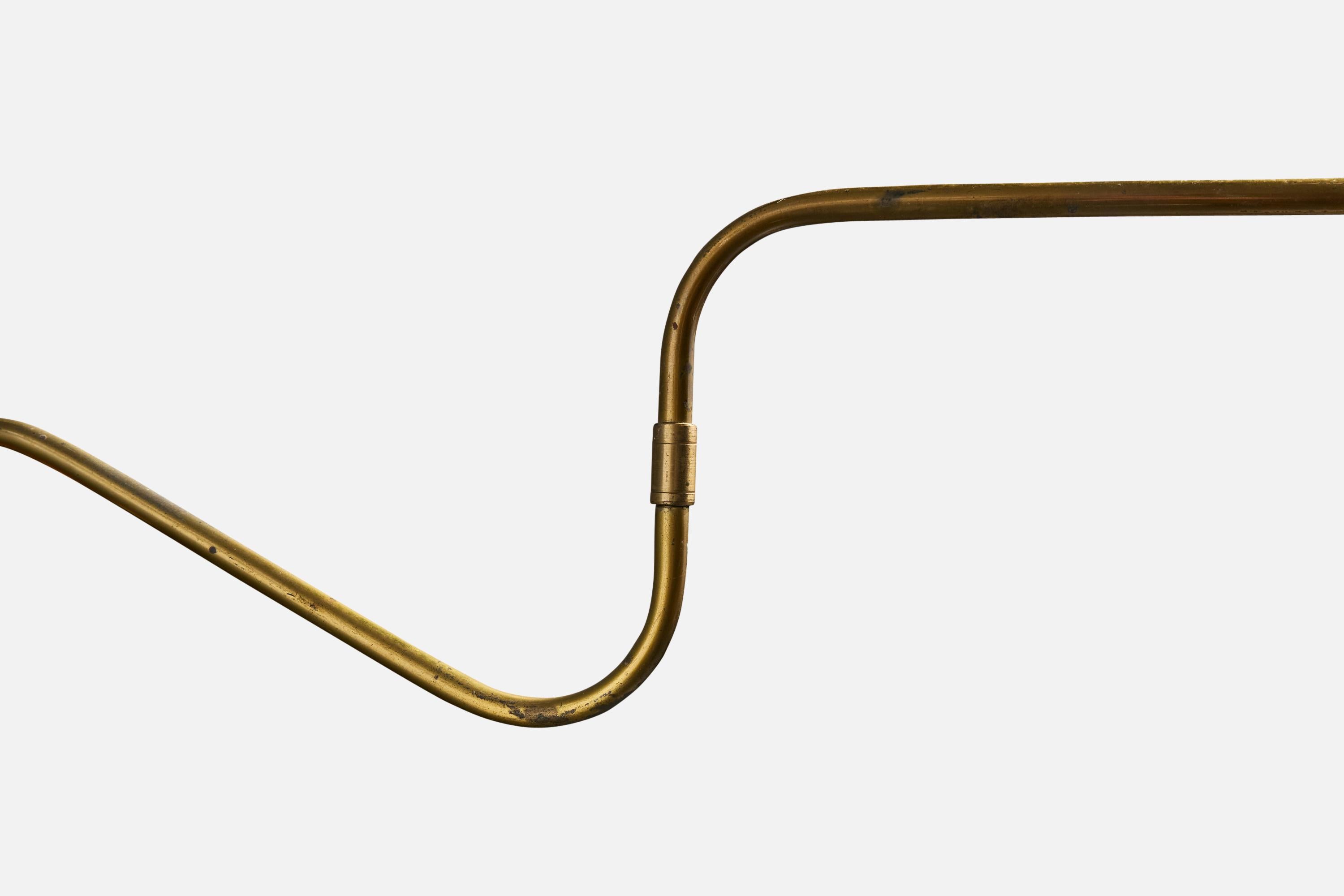 Laiton Design/One, applique murale, laiton, cuivre, rotin, Danemark, années 1950 en vente