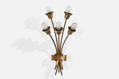 Danish Designer, Wall Light, Brass, Denmark, 1940s